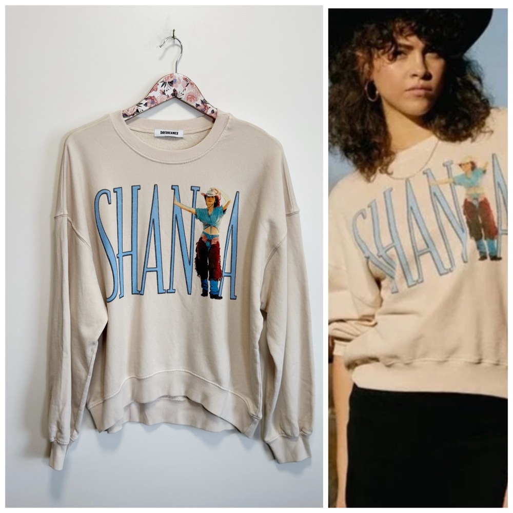 DAYDREAMER Shania Boots Been Under Oversized Crew Sweatshirt Dirty White S Small